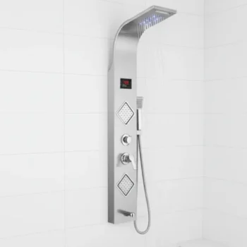 Luxury Shower Panel Tower Stainless Steel with LED Screen ZM6215 - UPC Certified Cartridge