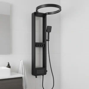 Luxury Shower Panel with Round Head Matt Black - ZM8117-B