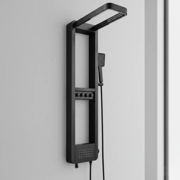 Luxury Shower Panel with U-Shape Head Matt Black - ZM8126-B