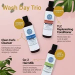 Wash Day Trio | Hair Cleanser, Replenishing Conditioner and Leave In Conditioner for Curly Hair